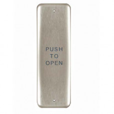 10PBJ BEA Push Plate, Stainless Steel Jamb Plate, Blue Text Only