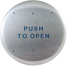 10PBR BEA push plate, stainless steel 6" round, text only