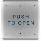 10PBS BEA push plate, S/S 4.75" square, text only "Push to Open"