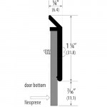 BTN-112AN Cal-Royal Door Bottom,Neopren Sweep, aluminum retainer