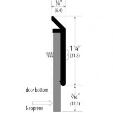 BTN-112DN Cal-Royal Door Bottom,Neopren Sweep, aluminum retainer