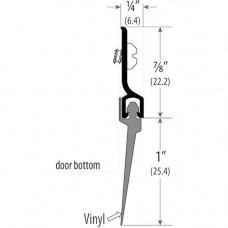 BTS-103DV Cal-Royal Door Bottom Sweep, aluminum retainer