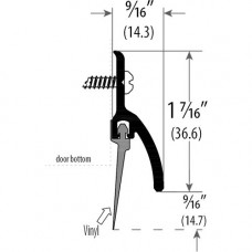 BTSR-108DV Cal-Royal Door Bottom Sweep, rain drip aluminum retainer