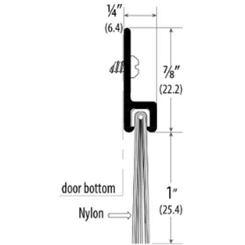 cal-royal bw-303a brush weatherstrip, extruded aluminum with nylon brush