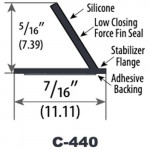 C-440 Cal-Royal Weatherstrip, silicone w/3M adhesive tape 