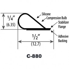 C-880 Cal-Royal Weatherstrip, silicone w/3M adhesive tape 