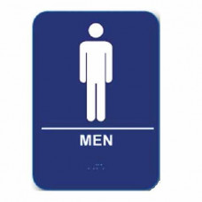 M68 Cal-Royal Restroom Sign, MEN's 6" X 8" ADA Tactile & Braille