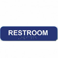 RS1346 Cal-Royal RESTROOM Sign 1 3/4" X 8" ADA Tactile & Braille