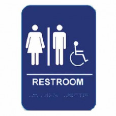 RSH68 Cal-Royal Restroom Sign, Unisex Handicap 6" X 8" ADA