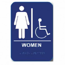 WH68 Cal-Royal Restroom Sign, WOMEN's Handicap 6" X 8" ADA