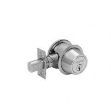 D221P Falcon Deadbolt Cylinder Outside, Blank Rose Inside