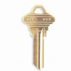 SC1 BR Ilco 5 Pin Schlage "C" Keyway Replacement Key Blanks  (Box of 50)