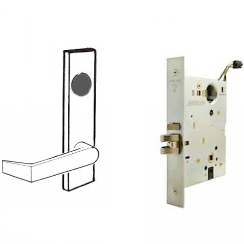 Schlage L9092 Mortise Lock, Electrically lock/unlock outside lever  W/Cylinder outside
