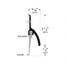 345DV 48 Pemko Door Sweep w/Vinyl Seal 48"