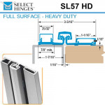 SL57 HD 83 Select Hinges Full Surface Hinge, Narrow Frame